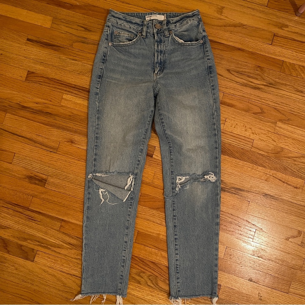 Garage High Rise Mom Distressed Denim Jeans